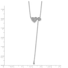 Load image into Gallery viewer, 14k White Gold Two Hearts 18in Necklace