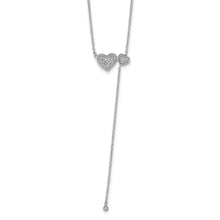 Load image into Gallery viewer, 14k White Gold Two Hearts 18in Necklace