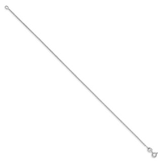 Sterling Silver Rhodium-plated 1mm Cable Chain Anklet