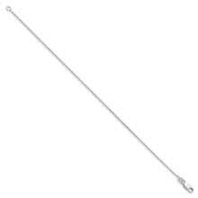 Load image into Gallery viewer, Sterling Silver Rhodium-plated 1.25mm Cable Chain Anklet