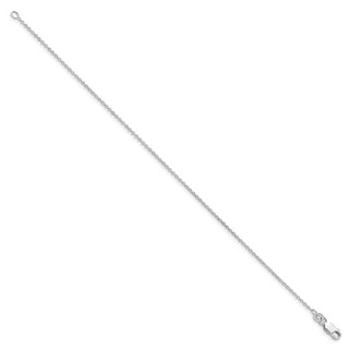 Sterling Silver Rhodium-plated 1.25mm Cable Chain Anklet