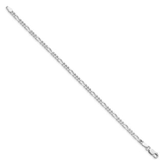Sterling Silver Rhodium-plated 4mm Figaro Chain