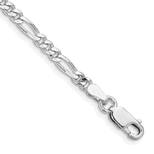 Load image into Gallery viewer, Sterling Silver Rhodium-plated 4mm Figaro Chain