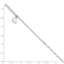 Cargar imagen en el visor de la galería, Sterling Silver Heart Link 9in Plus 1 in Ext. Anklet