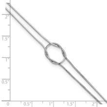 Load image into Gallery viewer, Sterling Silver RH-plated Fancy Loop 9in Plus 1in ext Anklet