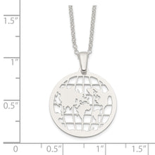 Cargar imagen en el visor de la galería, Sterling Silver Polished World 16in w/2 in ext. Necklace