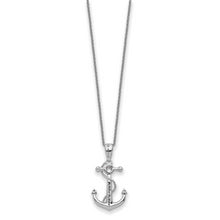 Cargar imagen en el visor de la galería, Sterling Silver CZ My Mother My Anchor 18in Necklace