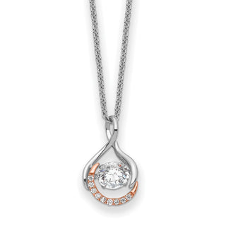 Sterling Silver and Rose-Tone Vibrant CZ Warm Embrace 18in Necklace