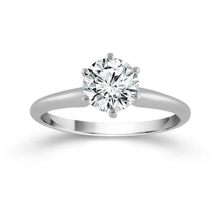 Diamond Solitaire Rings 0.25 Ct tw  14k White Gold