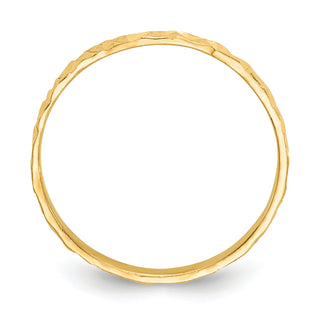 14K Diamond-cut Design Band Childs Ring