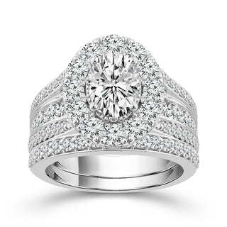 Diamond Bridal Set 2.5 Ct tw 14k White Gold