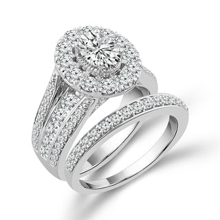 Diamond Bridal Set 2.5 Ct tw 14k White Gold