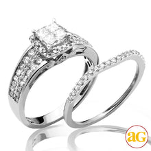 Load image into Gallery viewer, 14KW 1.00CTW DIAMOND QUAD HEAD BRIDAL SET WITH HAL