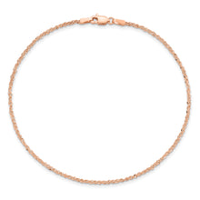 Load image into Gallery viewer, 14K Rose Gold 1.7mm Ropa Chain Anklet