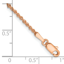 Load image into Gallery viewer, 14K Rose Gold 1.7mm Ropa Chain Anklet