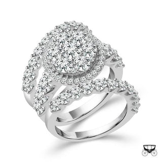 Diamond Bridal Set 4.5 Ct tw 14k White Gold