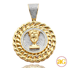 Load image into Gallery viewer, 10KY 0.50CTW DIAMOND NEFERTITI MEDALLION WITH