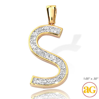 10KY 0.20CTW DIAMOND INITIAL PENDANT - 