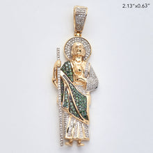 Load image into Gallery viewer, 10KY 0.80CTW GREEN AND WHITE DIAMOND ST. JUDE