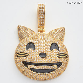 10KY 2.00CTW DIAMOND SMILING CAT EMOJI