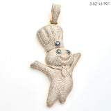 10KY 7.50CTW BLUE AND WHITE DIAMOND DOUGHBOY PENDA