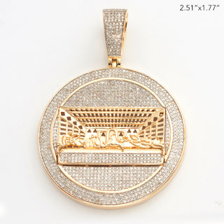 10KY 4.25CTW DIAMOND LAST SUPPER MEDALLION
