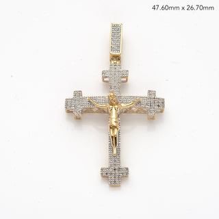 10KY 0.50CTW DIAMOND CRUCIFIX CROSS PENDANT