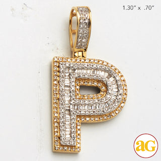 14KY 0.70 CTW DIAMOND INITIAL PENDANT 