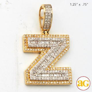 14KY 0.75CTW DIAMOND INITIAL PENDANT 