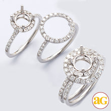 Load image into Gallery viewer, 14KW 0.90CTW DIAMOND 5.90 X 5.90 ROUND SEMI MOUNT