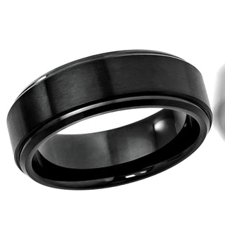 Black Tungsten Carbide Matte Finish Wedding Band