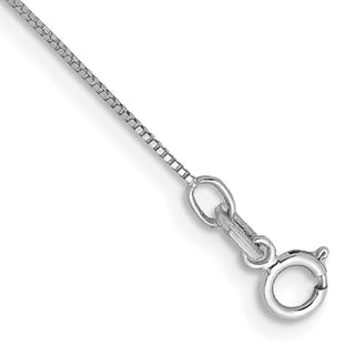 14k WG .5mm Box with Spring Ring Clasp Chain Anklet