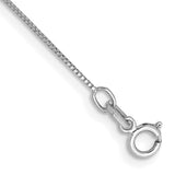 14k WG .5mm Box with Spring Ring Clasp Chain Anklet