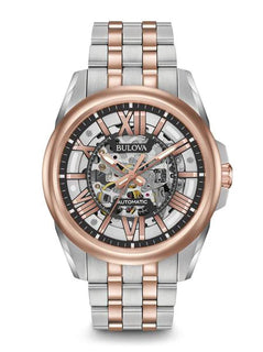 Bulova Stainless Steel with Rose Accent Automatic 98a166