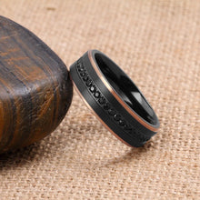 Load image into Gallery viewer, Black Titanium Sapphire Wedding Band