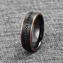 Load image into Gallery viewer, Black Titanium Sapphire Wedding Band