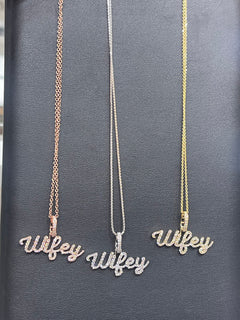 10K DIA WIFEY PENDANT AND CHAIN 0.50CTW