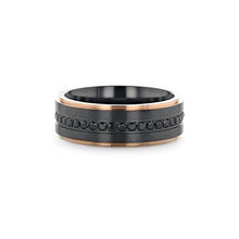 Load image into Gallery viewer, Black Titanium Sapphire Wedding Band