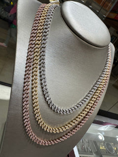 10K DIAMOND CUBAN CHAIN 5CTW (W/Y/R)