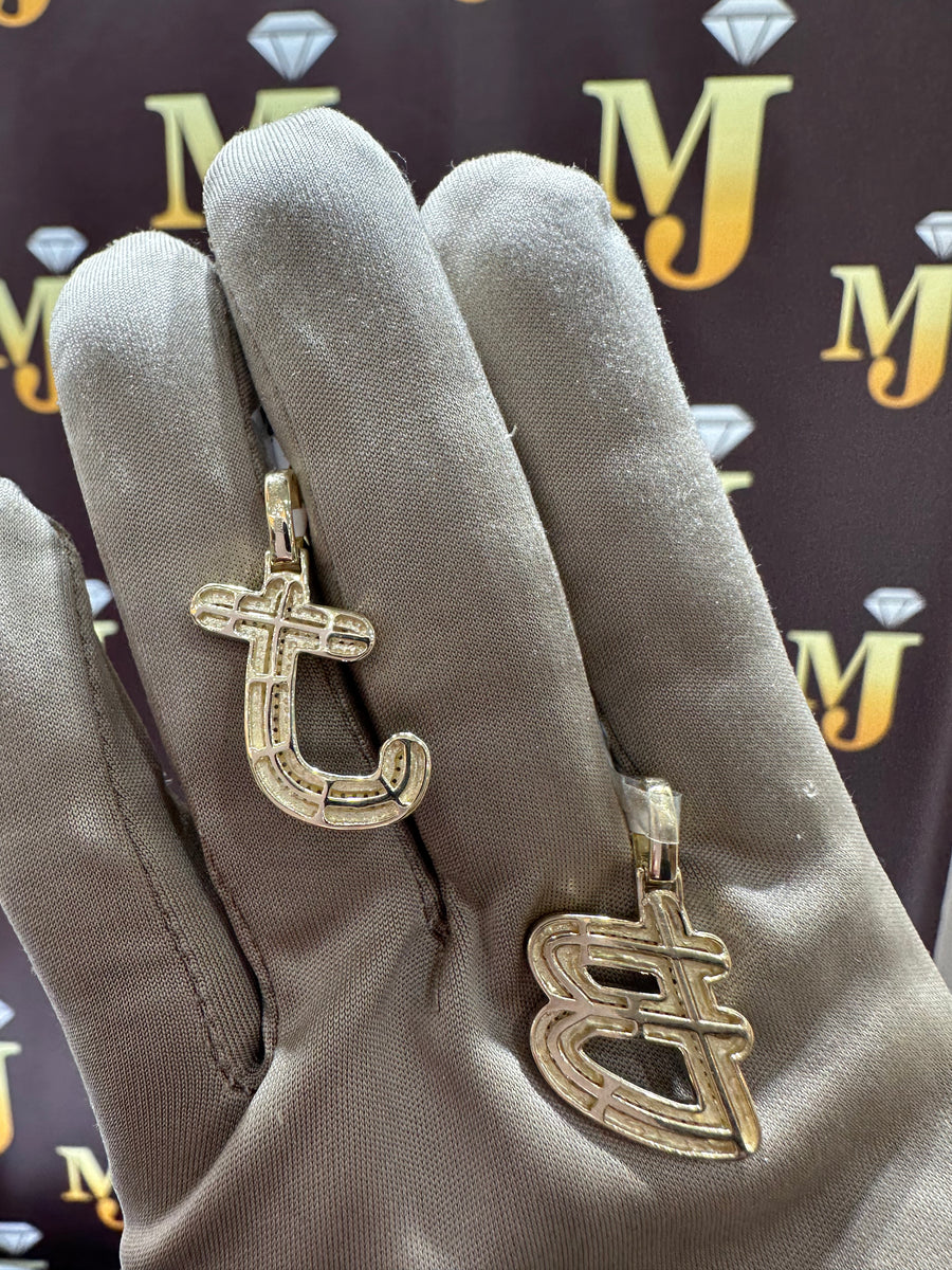 Two Tone Small Diamond Initials – Monica Jewelers Maryland