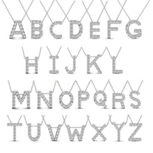 Load image into Gallery viewer, 14KW LADIES DIAMOND INITIAL PEND W/ ADJUSTABLE BOX CHAIN
