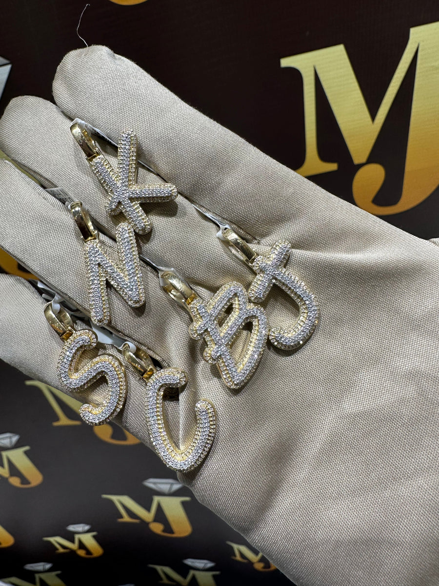 Two Tone Small Diamond Initials – Monica Jewelers Maryland