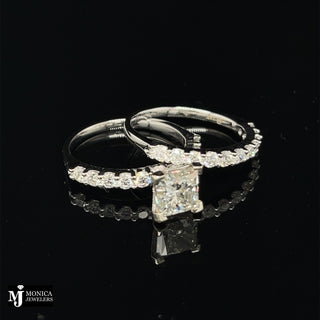 14K WG PRINCESS CUT DIA BRIDAL SET 2.64CTW